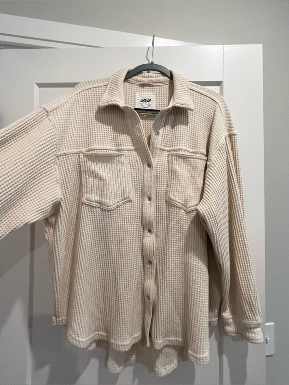 Aerie lumberjane button up- waffle knit